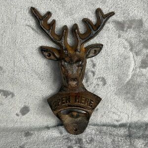 Cast Iron Deer Bottle Opener Gift For Deer Hunters Man Cave Beer Enthusiast Gift
